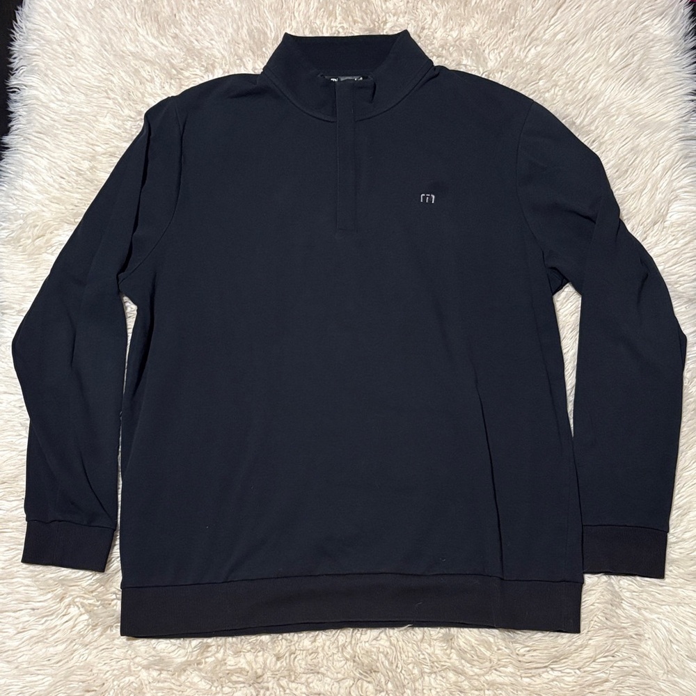 Travis Mathew Men's Black Zip Up Sweater